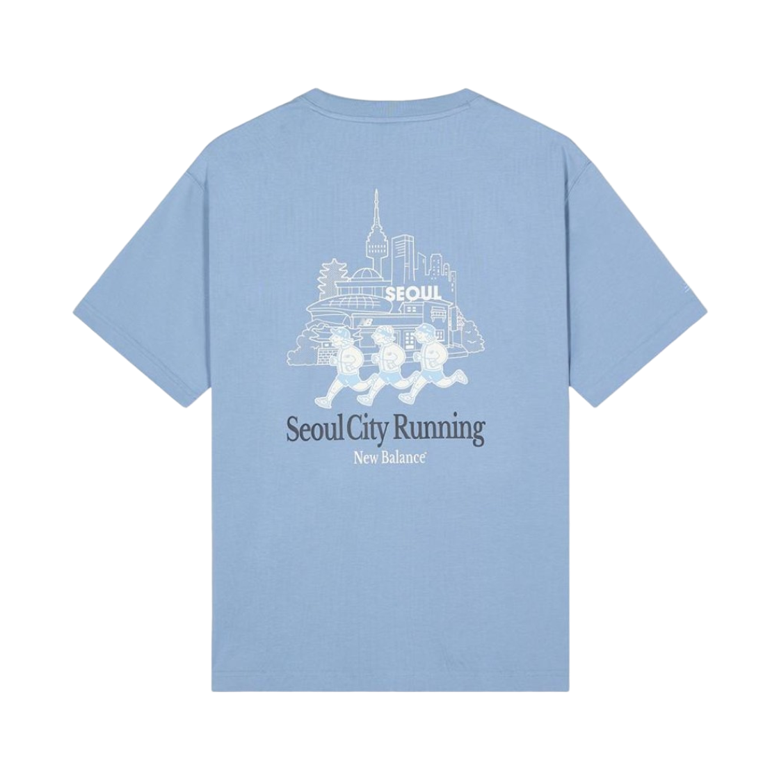 NBNEG2A063-51 New Balance Seoul City Running 2.0 Semi Over Fit Short Sleeve T-Shirt Light Blue