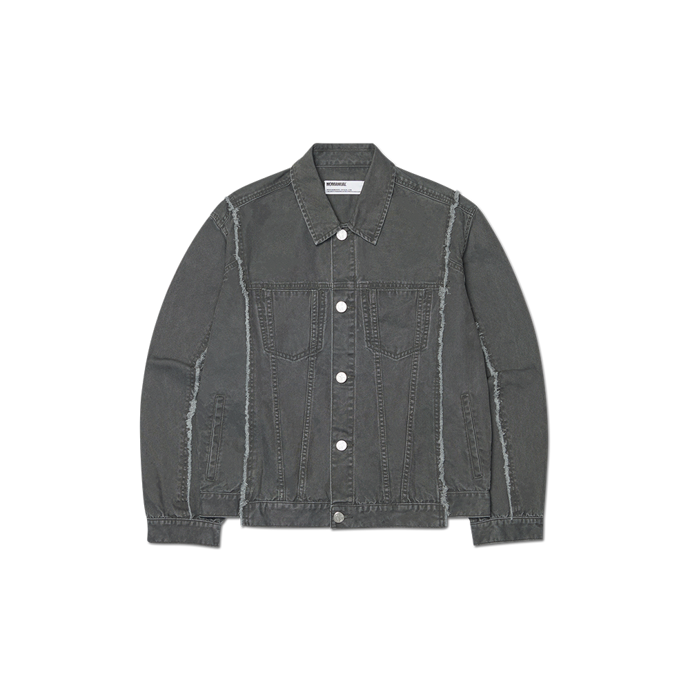 NMSS62JK01WCH NOMANUAL Rough Cut Trucker Jacket Washed Charcoal