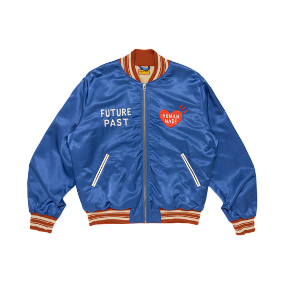 HM31JK008 Human Made Satin Jacket Blue