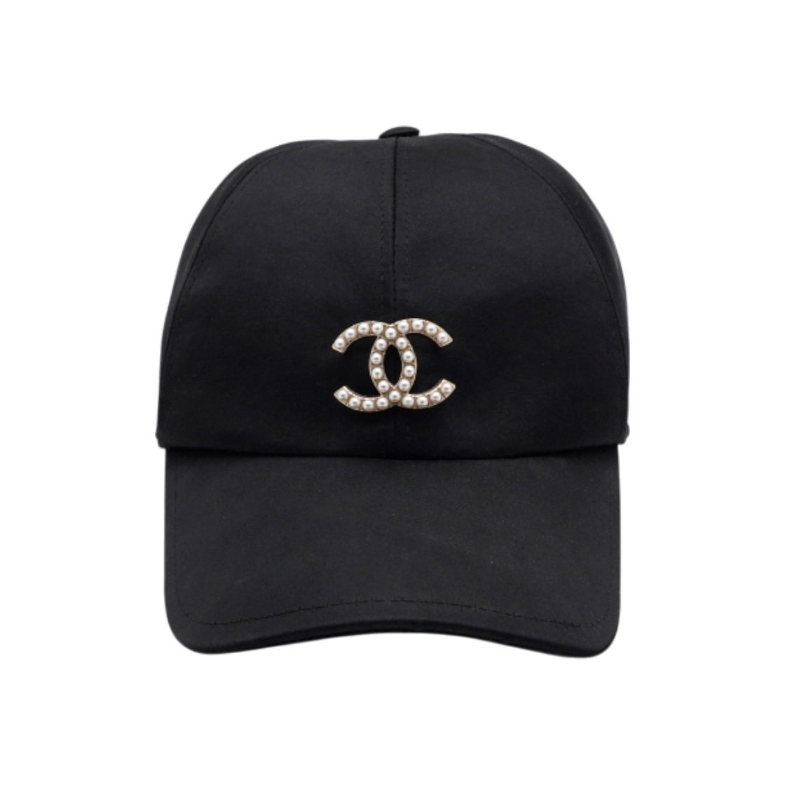 샤넬 AA9129 블랙 세틴 글래스펄 진주CC로고 여성 볼캡 모자aa58016(Chanel AA9129 Black Satin Glass Pearl CC Logo Women's Baseball Cap) - 1