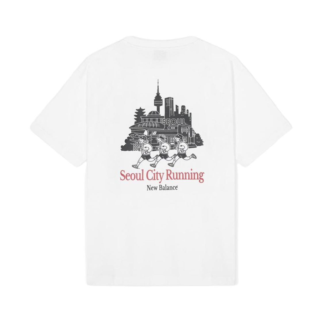 NBNEG2A063-10 New Balance Seoul City Running 2.0 Semi Over Fit Short Sleeve T-Shirt White