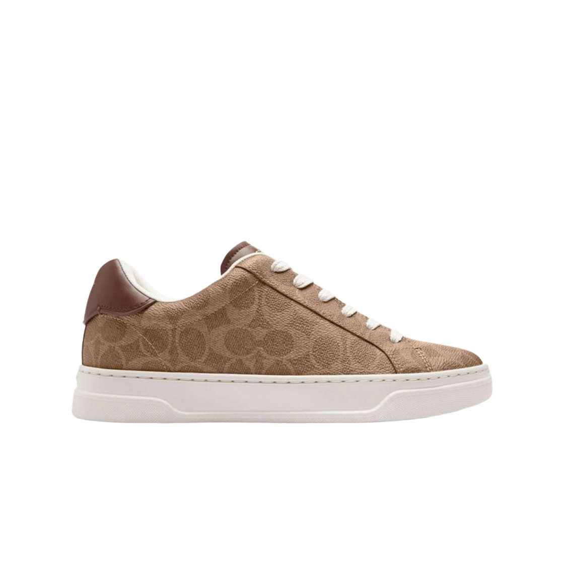 CCN67-XH9 (W) Coach Tennis High Line Canvas Signature Sneakers Coffee