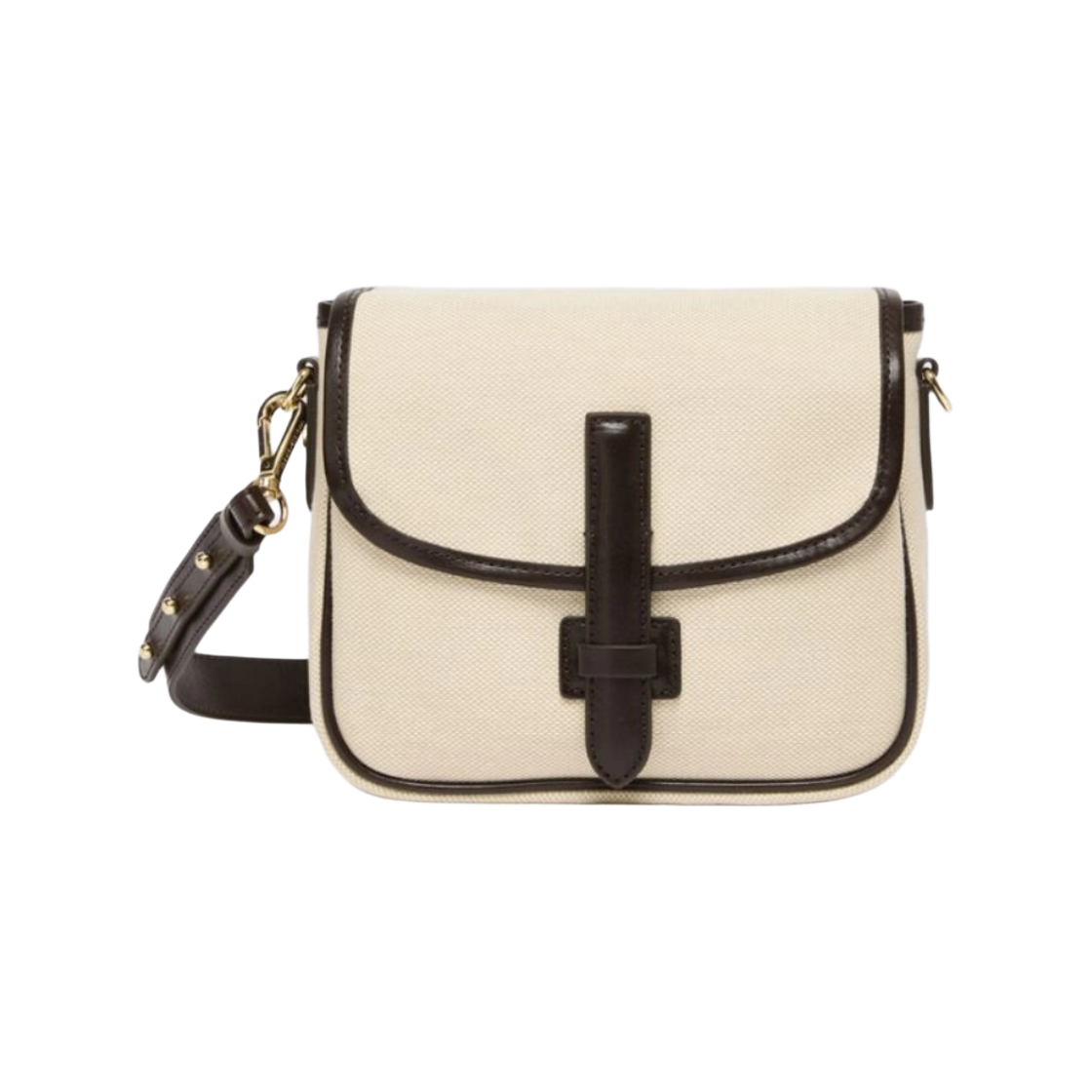GAP-001 Weekend Max Mara Gap Small Canvas and Leather Crossbody Bag Beige