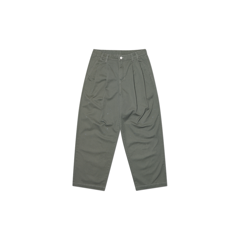 NMSS62PT04KHG NOMANUAL Painted Two Tuck Pants Khaki Gray