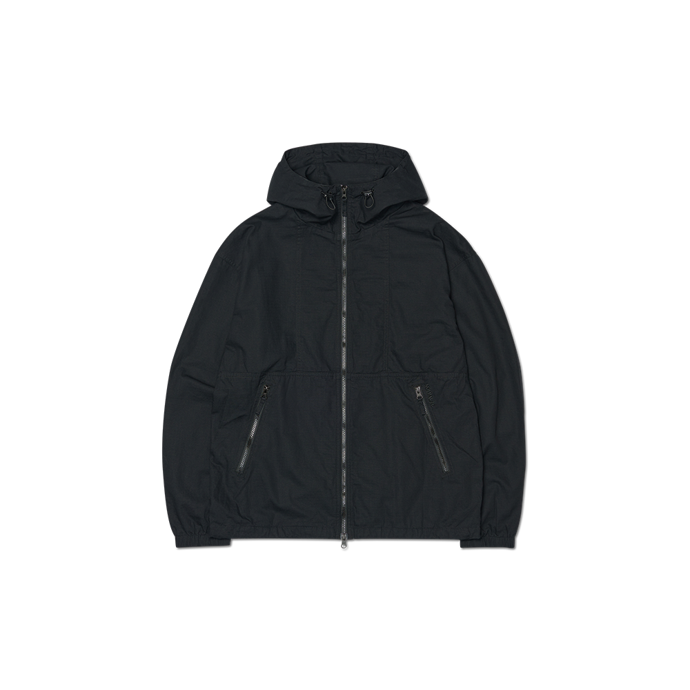 NMSS62WB06BLK NOMANUAL Washed Hooded Jacket Black