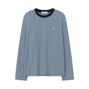 SLOW RECORD HOUSE Stripe Long Sleeve Blue