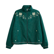FRITUR Embroidery Clover Windbreaker Green