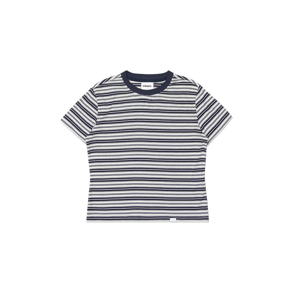 NMSS62TS45BLK (W) NOMANUAL Offbeat Stripe T-Shirt Black
