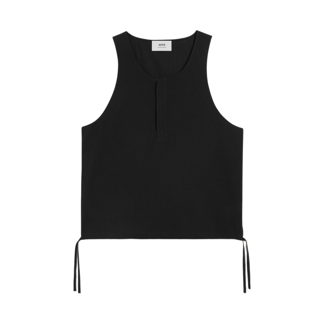 UTK215-CO0062-001 AMI Drawstring Tank Top Black