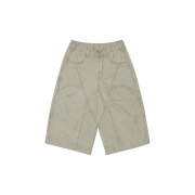 NOMANUAL Painted Double Knee Shorts Washed Beige