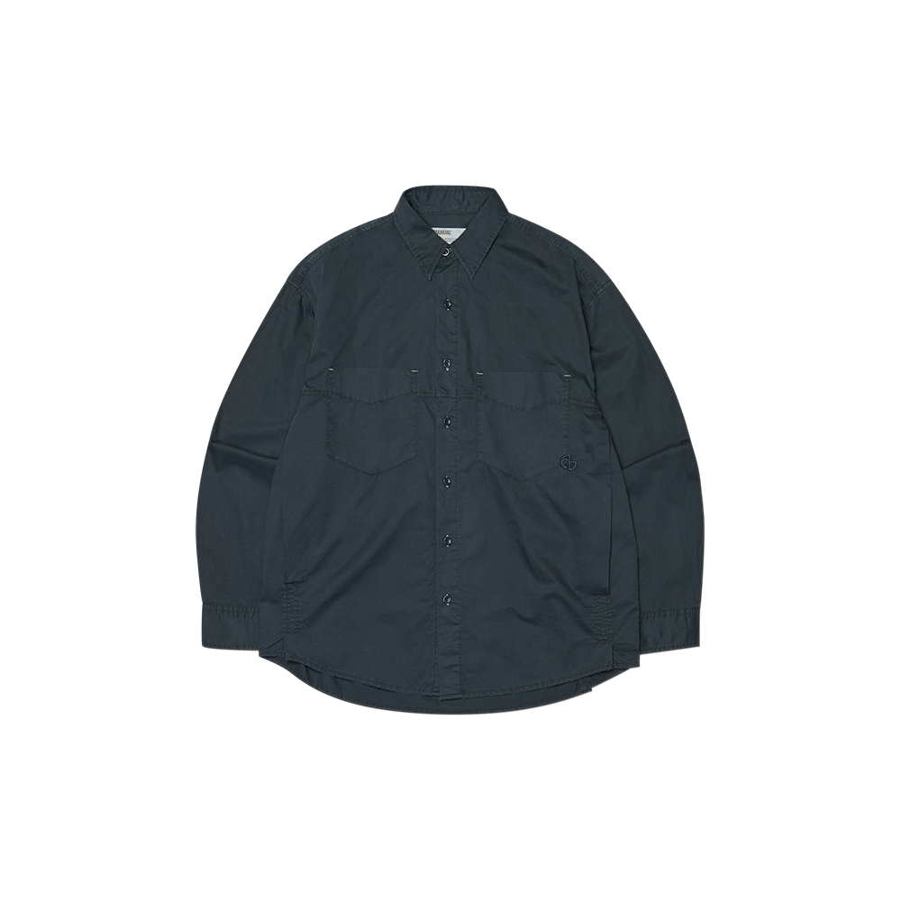 NMSS62SH03WNV NOMANUAL Overdyed Shirt Washed Navy