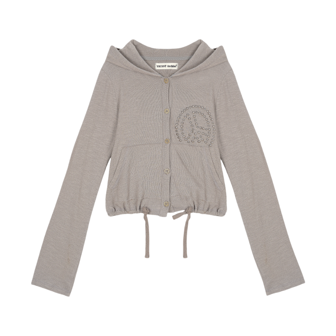 VWK61JCD002KH Vacant Archive Parra Stud Hood Cardigan Khaki