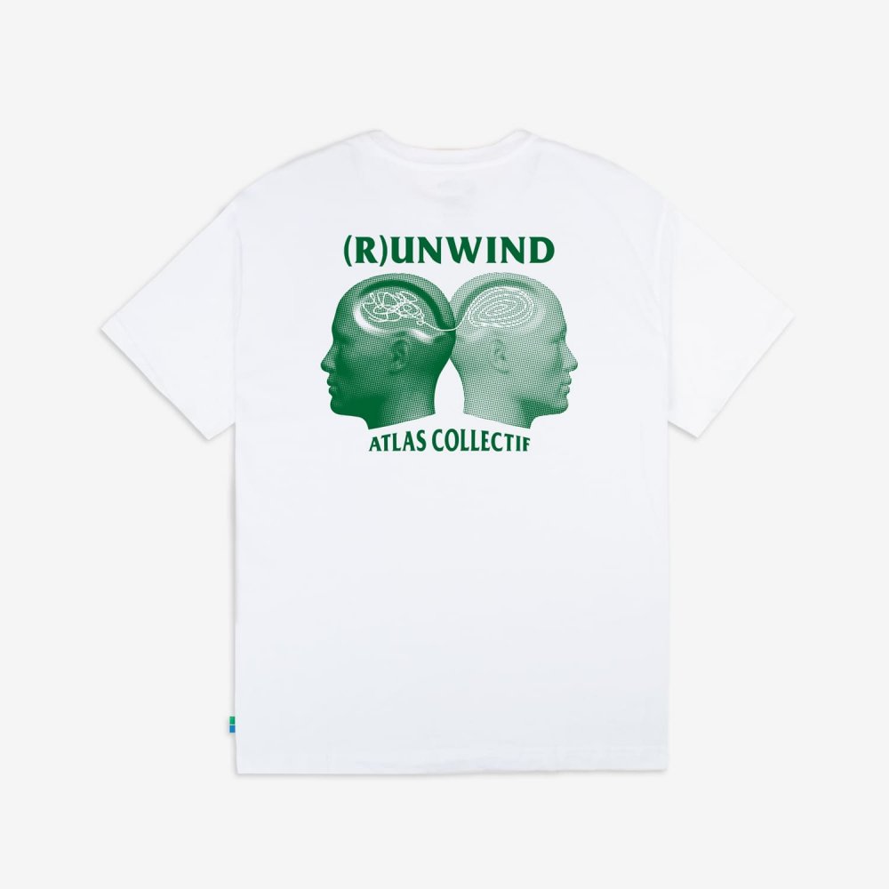 아틀라스 콜렉티프 런윈드 공용 180GSM 오가닉 티셔츠 화이트(Atlas COLLECTIF RUNWIND UNISEX 180GSM Organic Tee White) - 3