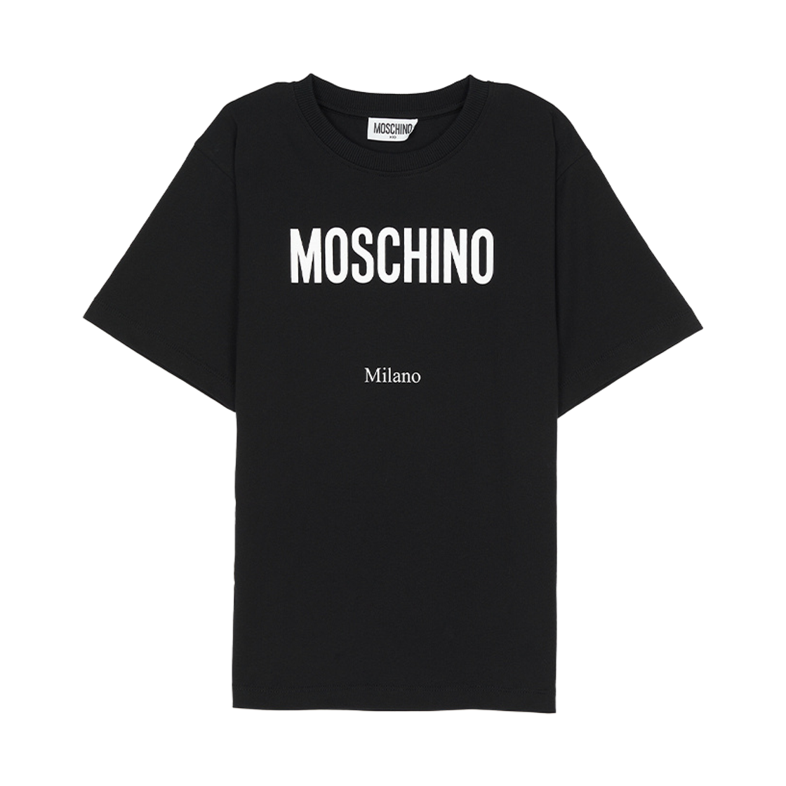 H6M05G-LAA23-60100 (Kids) Moschino Logo Short Sleeve T-Shirt Black