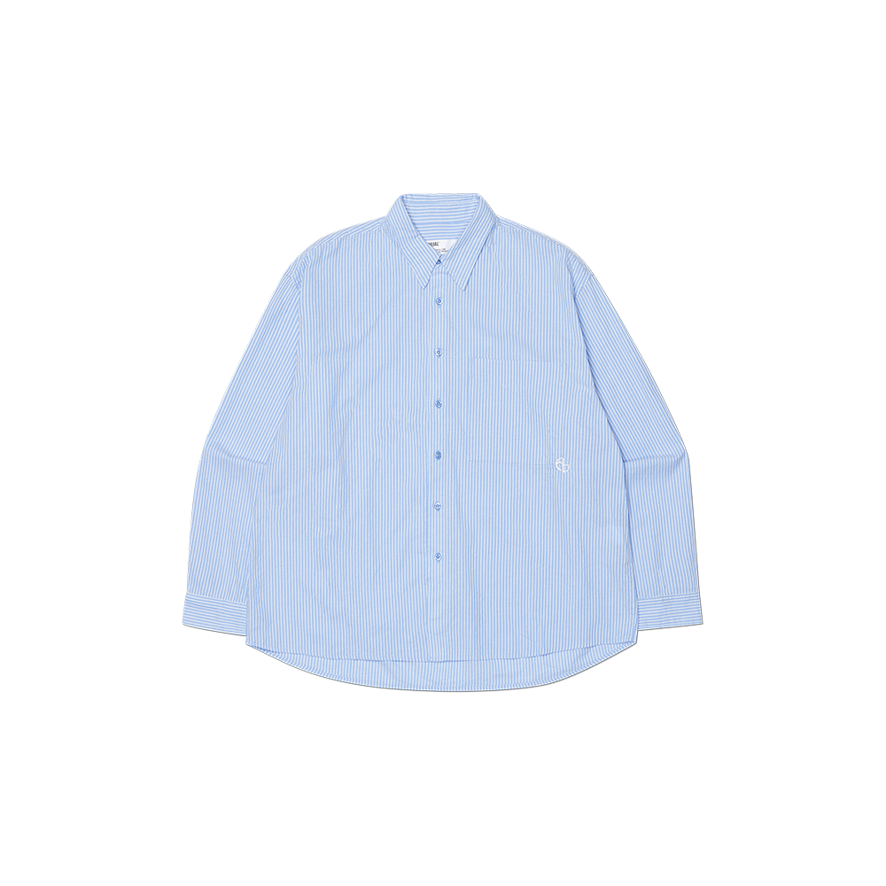 NMSS62SH02BLU NOMANUAL Striped Shirt Blue