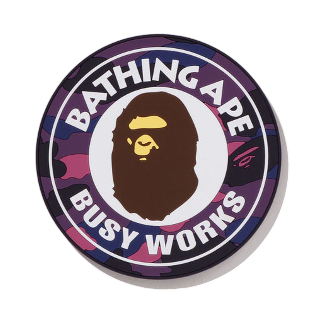 - BAPE Color Camo Busy Works Rubber Coaster Purple