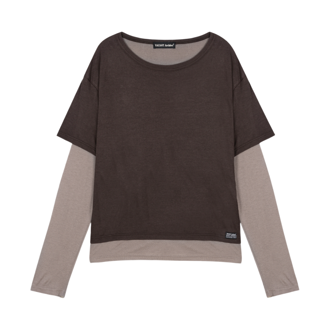 VMK61JLS005BR Vacant Archive Mason Layered Long Sleeve T-Shirt Brown