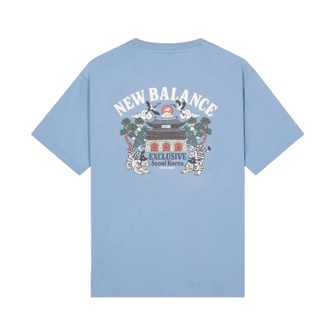 뉴발란스 서울 타이거 2.0 세미 오버 핏 숏슬리브 티셔츠 라이트 블루(New Balance Seoul Tiger 2.0 Semi Over Fit Short Sleeve T-Shirt Light Blue)