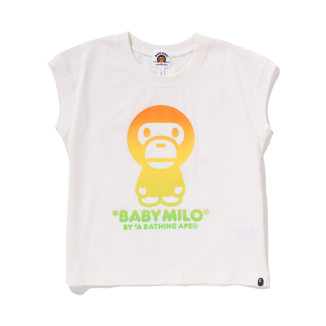 (키즈) 베이프 베이비 마일로 그라데이션 프린트 릴렉스드 핏 탱크탑 화이트((Kids) BAPE Baby Milo Gradation Print Relaxed Fit Tank Top White)