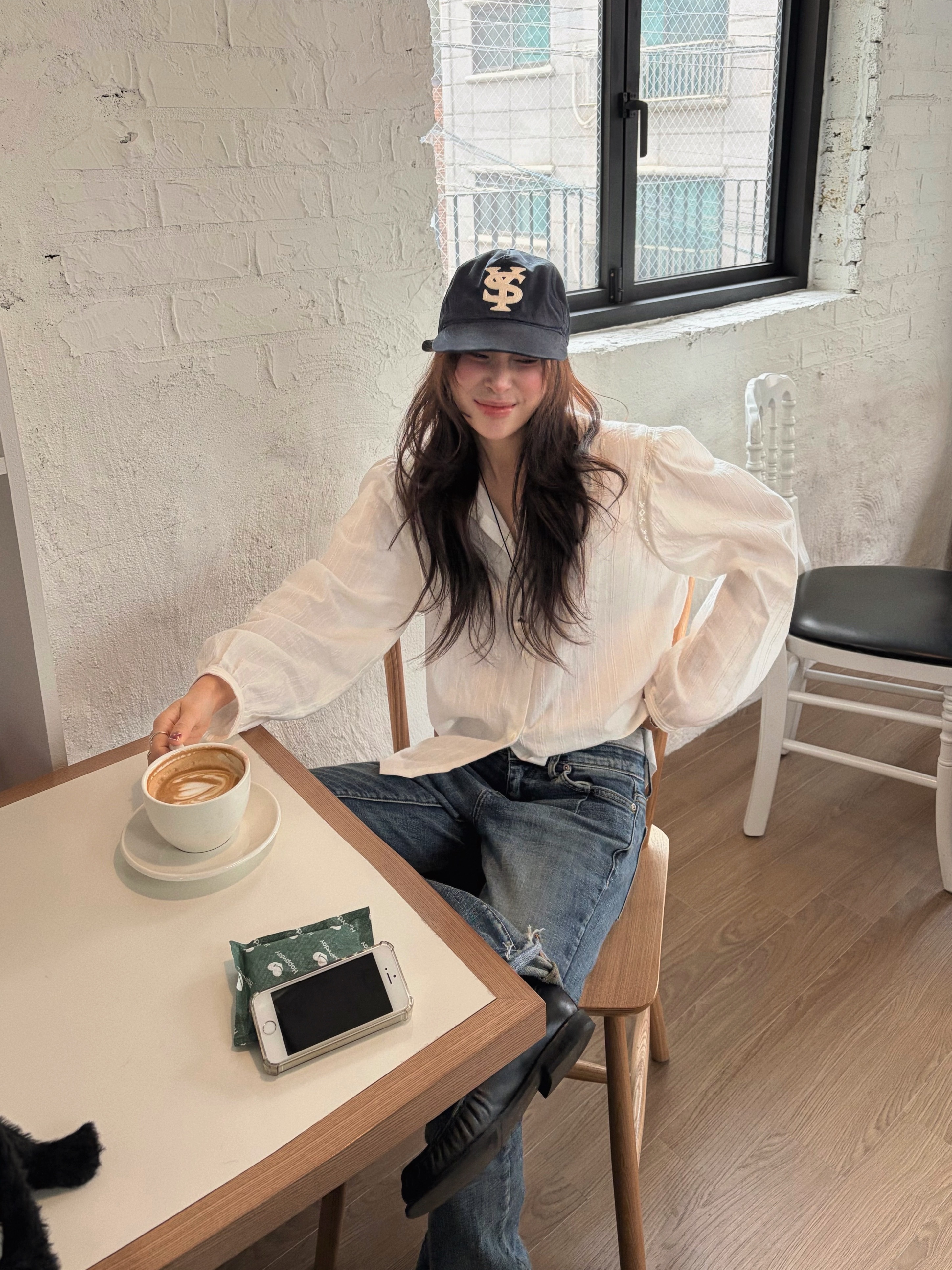 Sunday Ceremony Sy Logo 5 Panel Cotton Cap - Navy 착용 스타일 - 3