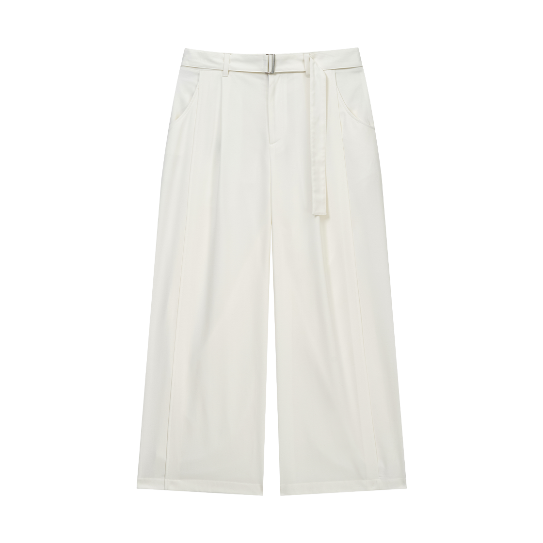 BI2PT213WH ZIOSONGZIO COLLECTION Gater Belted Wide Pants White
