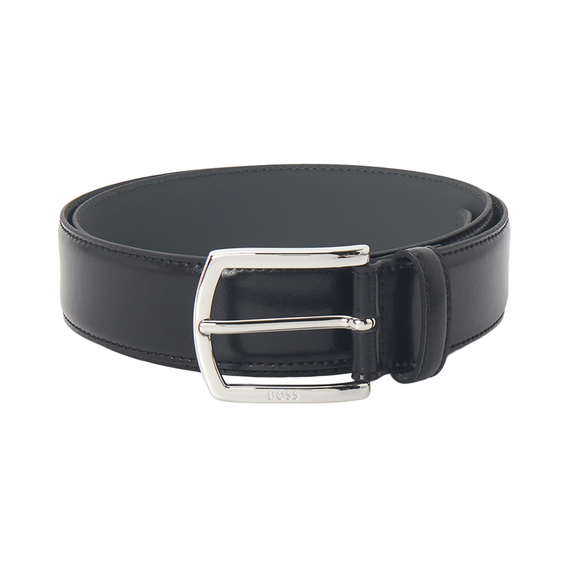 휴고 보스 폴리시드 로고 버클 이탈리안 레더 벨크 블랙(Hugo Boss Italian Leather Belt with Polished Logo Buckle Black)