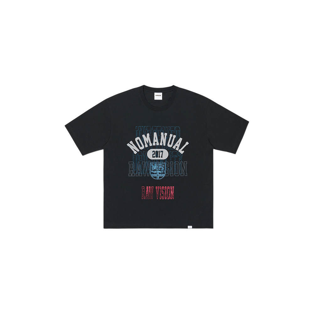 노매뉴얼 G.P 프린티드 티셔츠 블랙(NOMANUAL G.P Printed T-shirt Black)