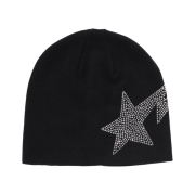 (W) BAPE Sta Rhinestone Beanie Black