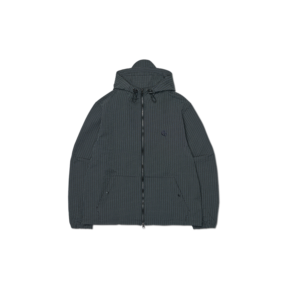 NMSS62WB05NVY NOMANUAL Hooded Check Wind Jacket Navy