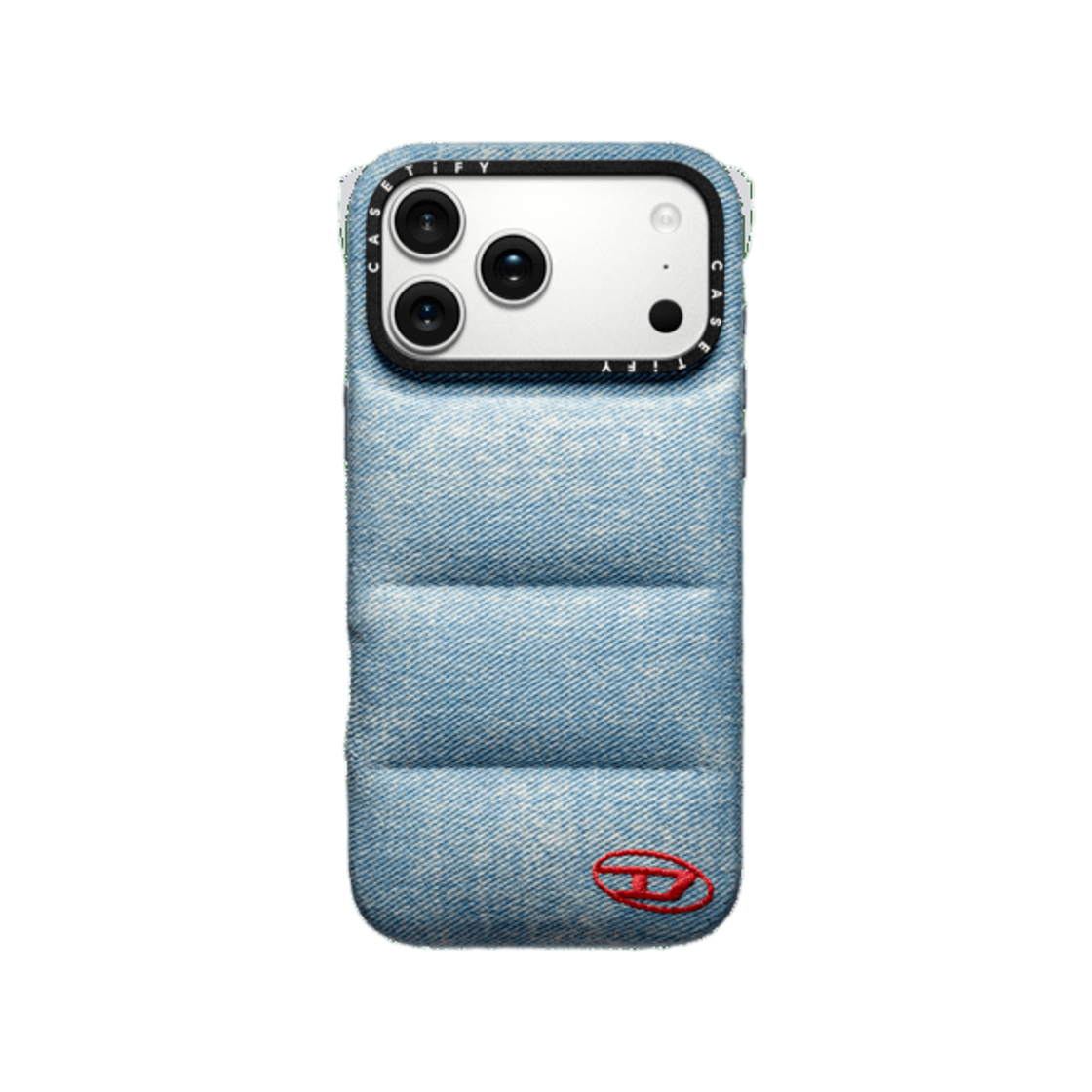케이스티파이 x 디젤 아이폰 블루 데님 퍼퍼 폰 케이스(Casetify x Diesel iPhone Blue Denim Puffer Phone Case)