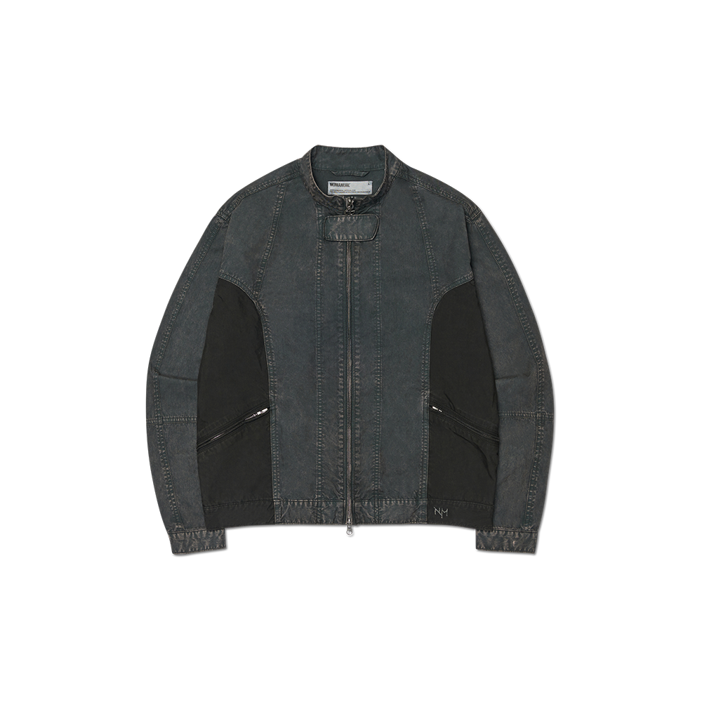 NMSS62JK05BLK NOMANUAL Overdyed Two Tone Jacket Black
