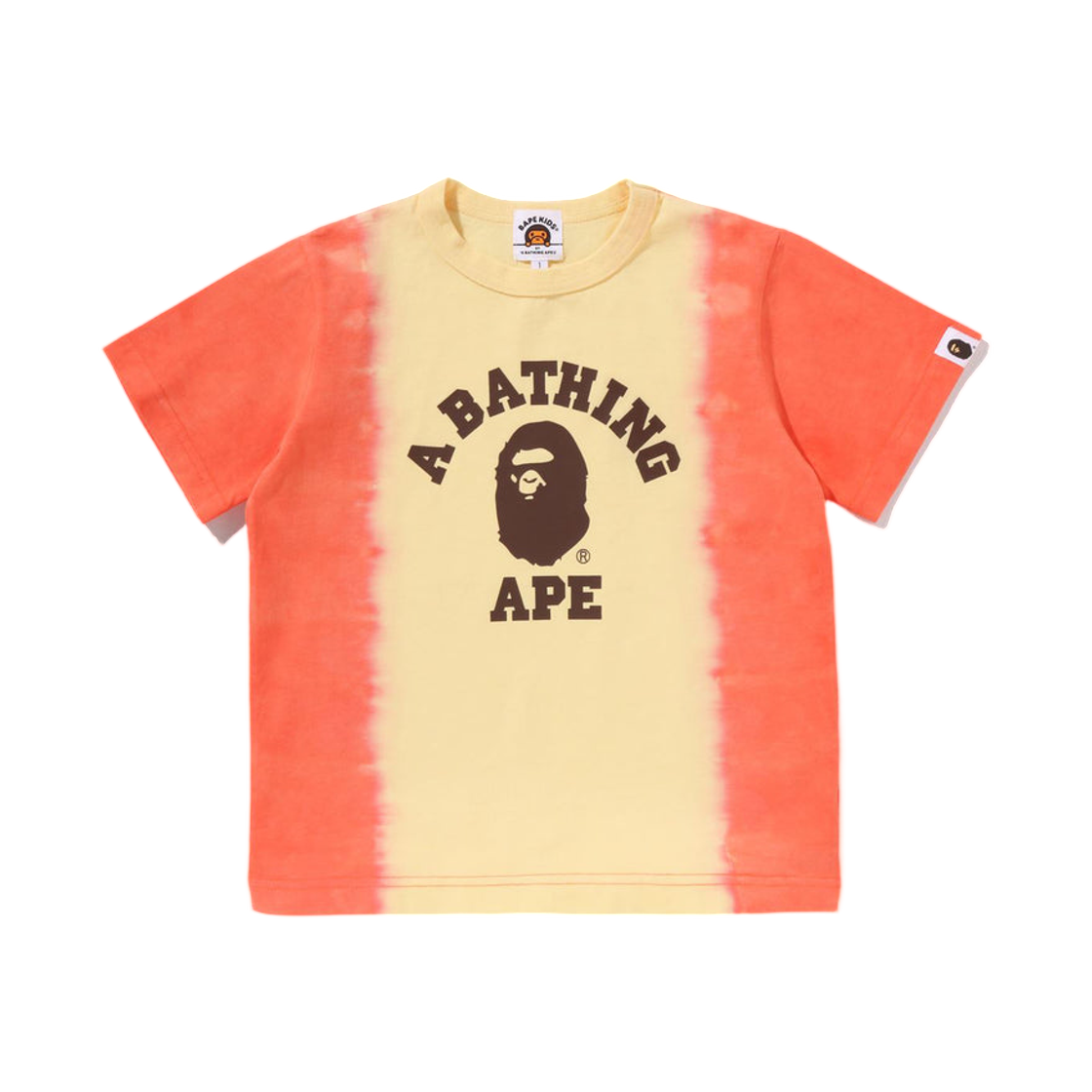 (키즈) 베이프 그라데이션 컬리지 티셔츠 오렌지((Kids) BAPE Gradation College T-Shirt Orange)