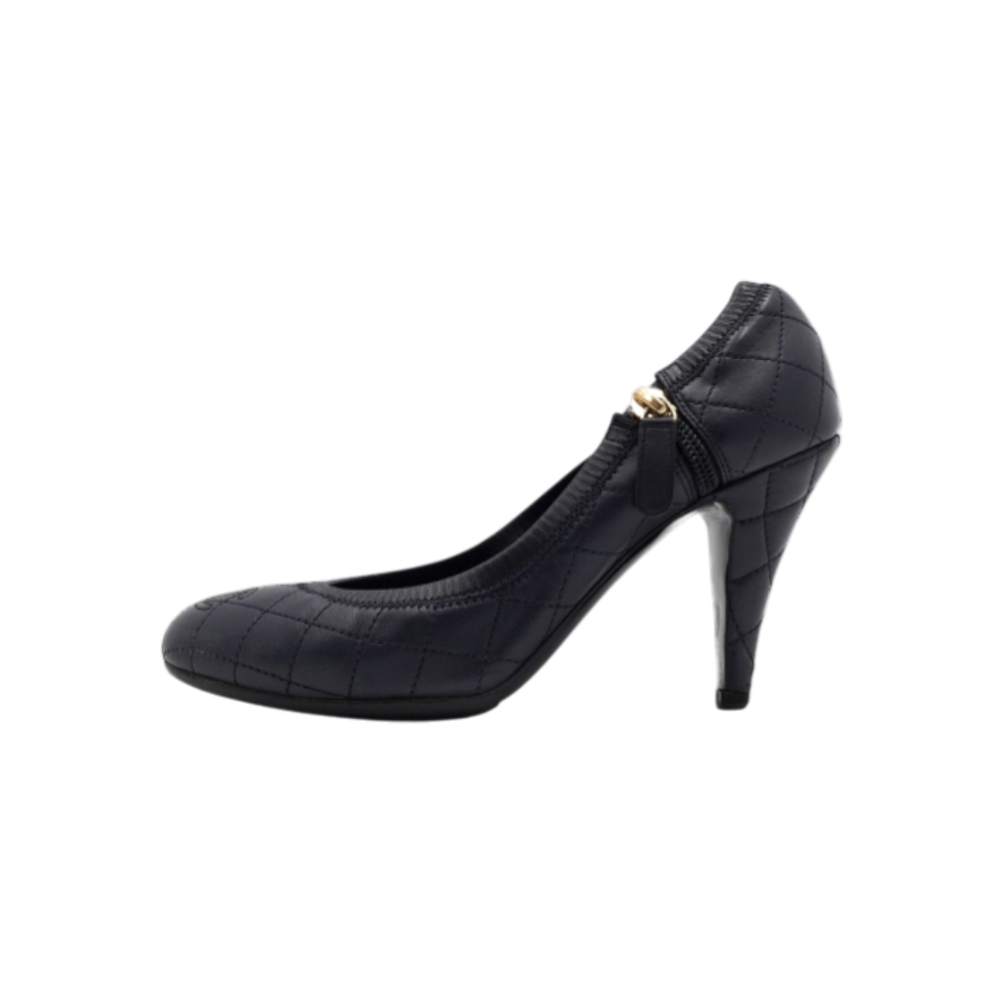 샤넬 G27293 블루 레더 스티치 CC로고 펌프스 여성 구두aa60945(Chanel G27293 Blue Leather Stitched CC Logo Pumps) - 1