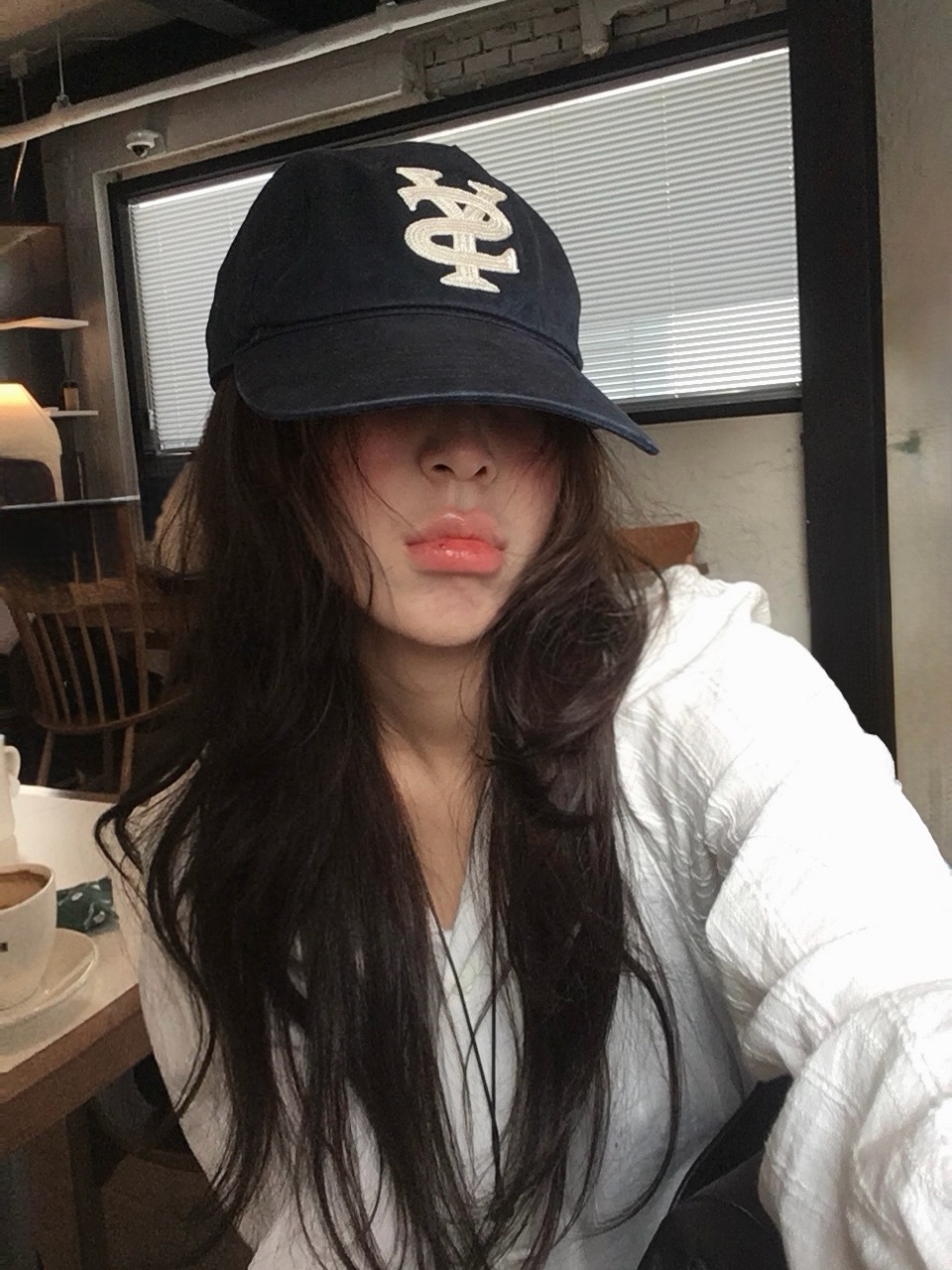Sunday Ceremony Sy Logo 5 Panel Cotton Cap - Navy 착용 스타일 - 1