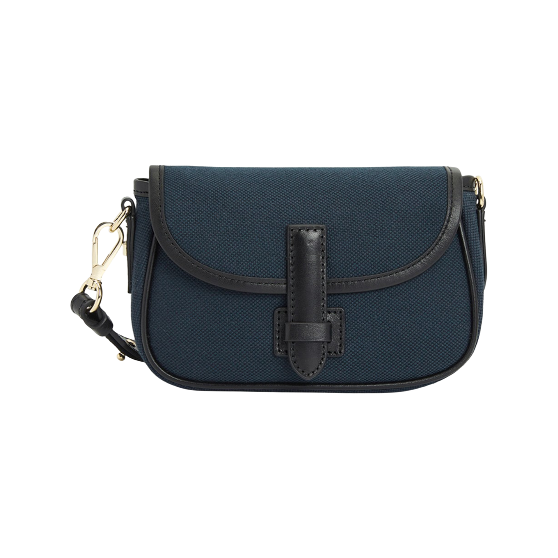 VIK-002 Weekend Max Mara Vik Cotton and Leather Mini Crossbody Bag Navy