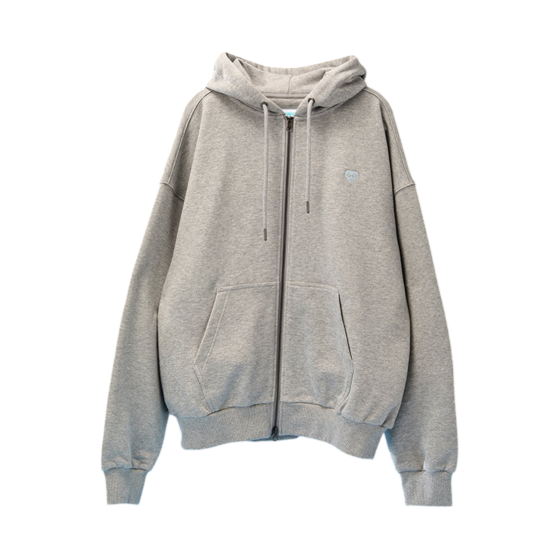 플레이브 므메미무 베이비 집업 후드 멜란지 그레이(Plave MMMM Baby Zip-Up Hoodie Melange Grey) - 1