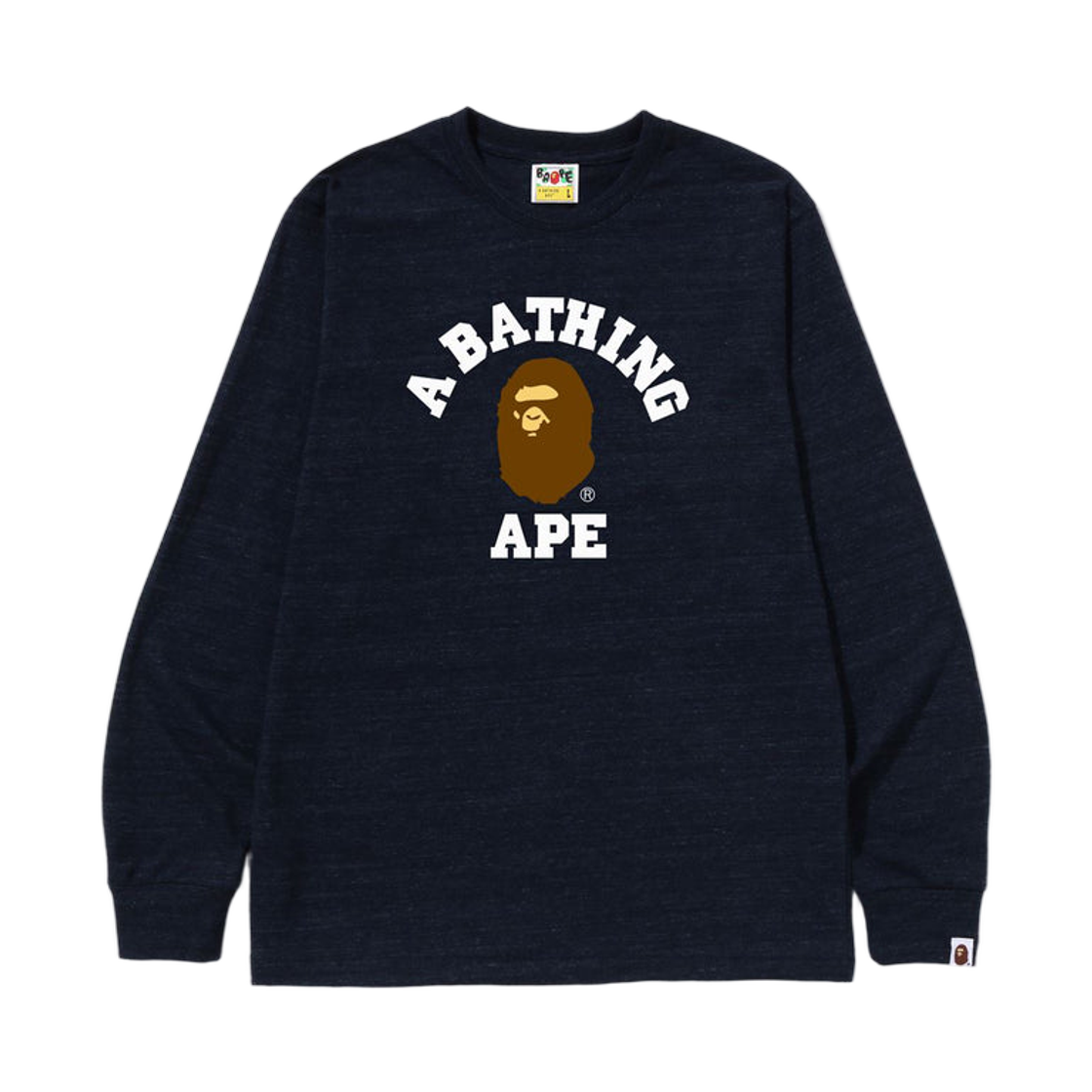 - BAPE College L/S T-Shirt Navy