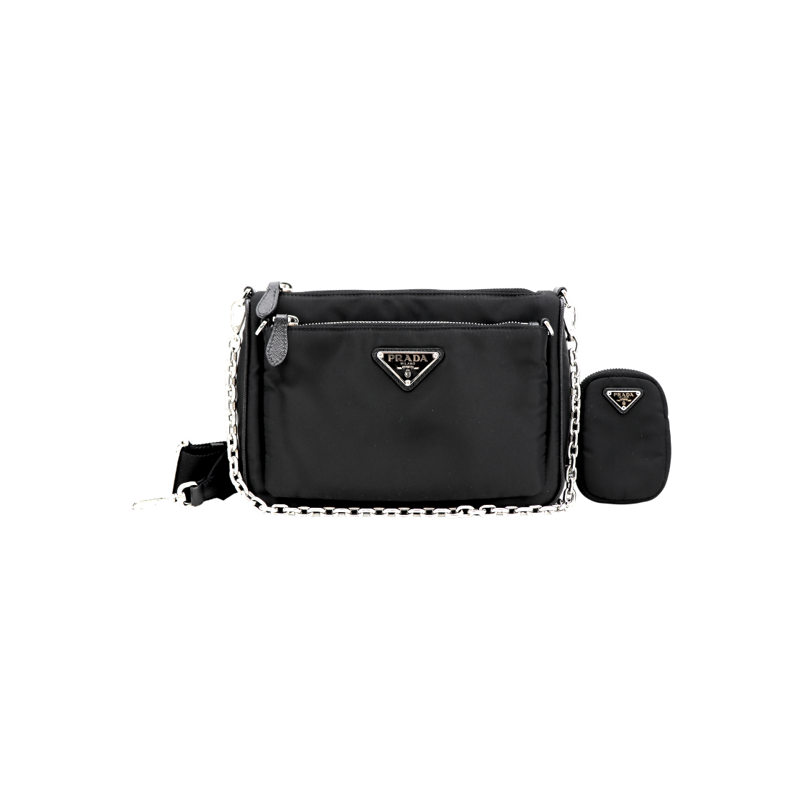 ITC88TK5L6R7 Prada Tessuto Re-Nylon Chain Shoulder Bag 1BH168