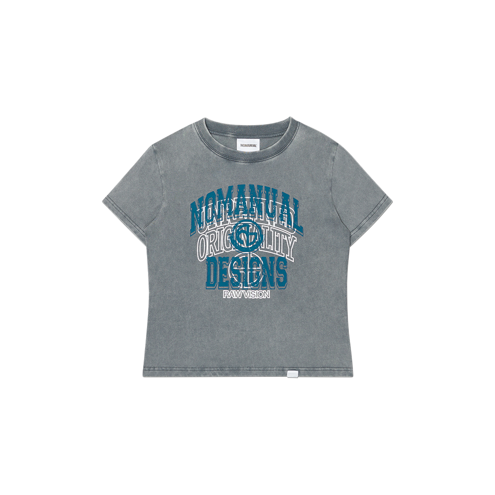 NMSS62TS51WCH (W) NOMANUAL Layered Arch Graphic T-shirt Washed Charcoal