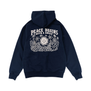 BIGWAVE COLLECTIVE Peace Again Hoody Teal Navy