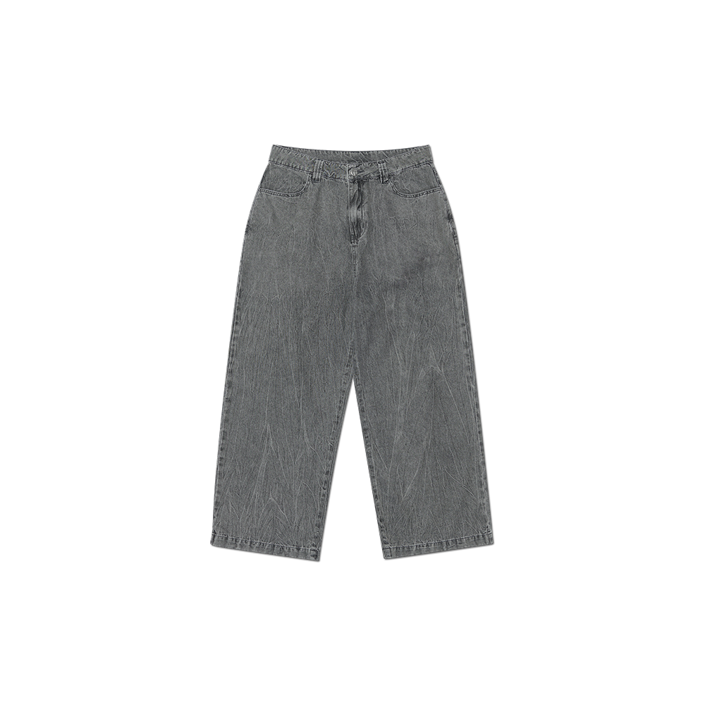 NMSS62DP02WGY NOMANUAL S.W Wide Denim Pants Washed Gray