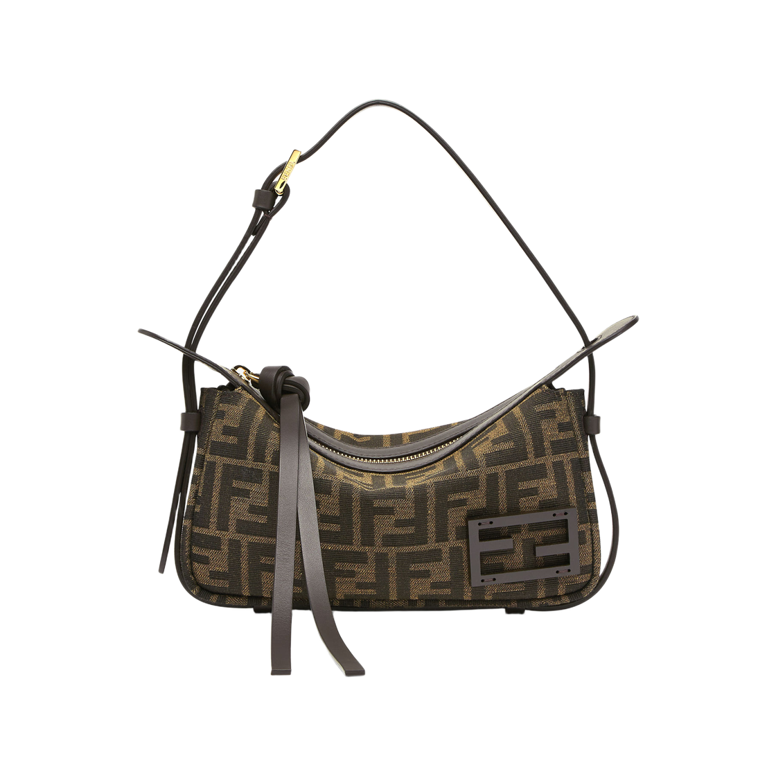 8BS097AFPMF1GL7 Fendi Simply FF Jacquard Fabric Mini Bag Brown