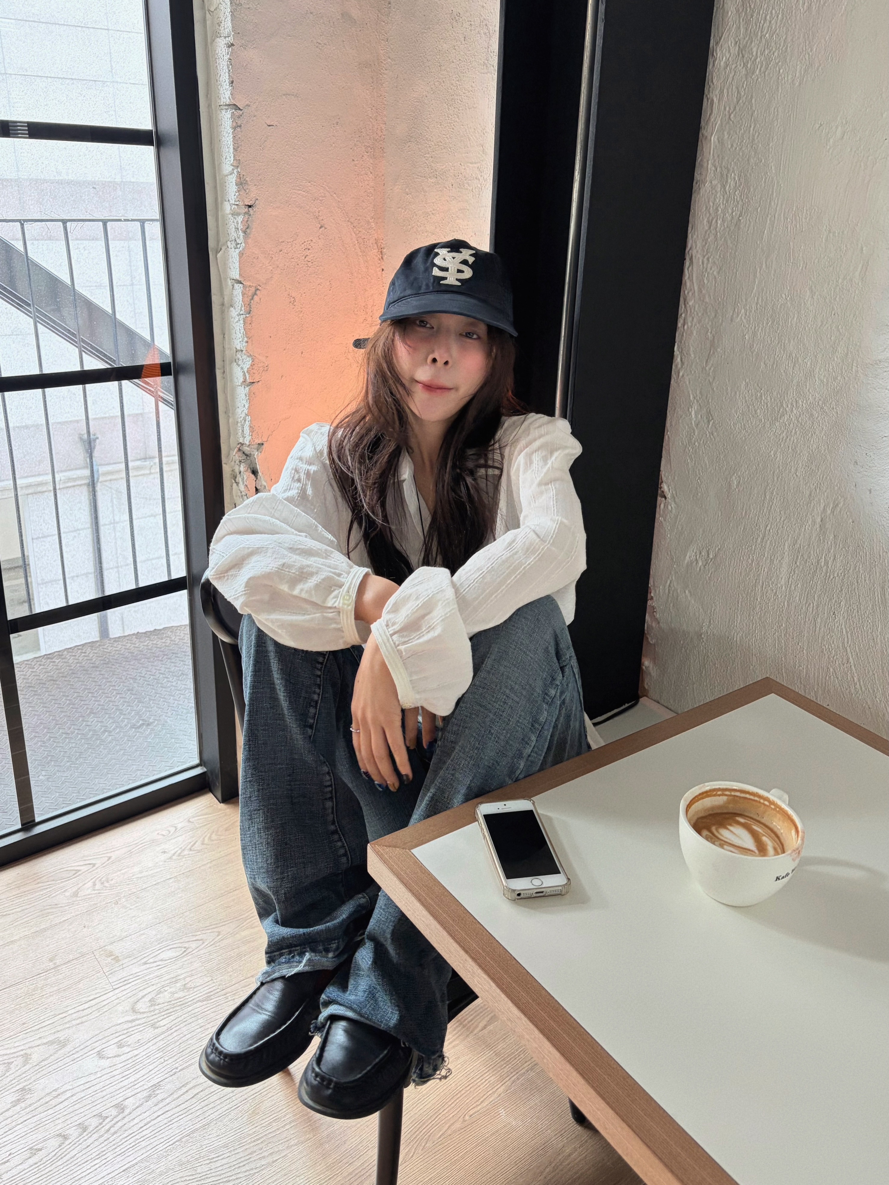 Sunday Ceremony Sy Logo 5 Panel Cotton Cap - Navy 착용 스타일 - 7