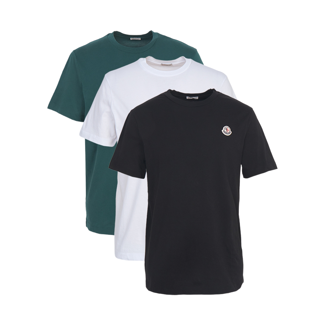 L1-091-8C00032-829H8-3P0 Moncler Logo Patch Short Sleeve T-shirt Green White - 26SS (3 Pack)