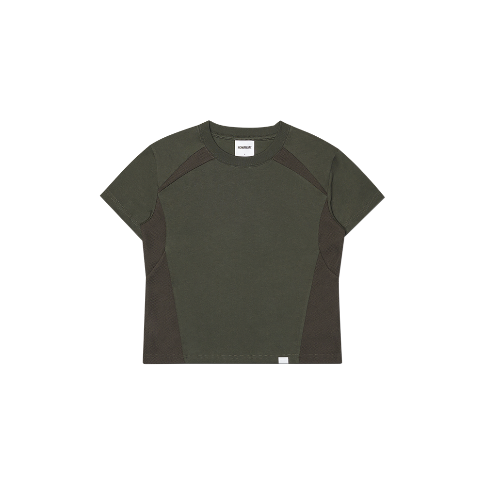 (W) 노매뉴얼 W.B 티셔츠 차콜((W) NOMANUAL W.B T-shirt Charcoal) - 1