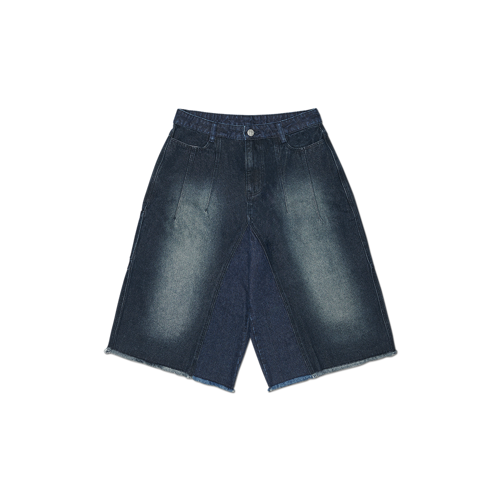 노매뉴얼 D.T 워시드 데님 버뮤다 팬츠 워시드 네이비(NOMANUAL D.T Washed Denim Bermuda Pants Washed Navy)