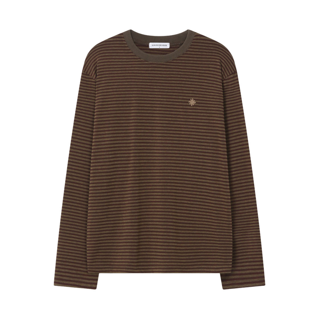 슬로우 레코드 하우스 스트라이프 롱슬리브 브라운(SLOW RECORD HOUSE Stripe Long Sleeve Brown)