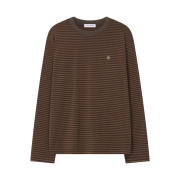 SLOW RECORD HOUSE Stripe Long Sleeve Brown