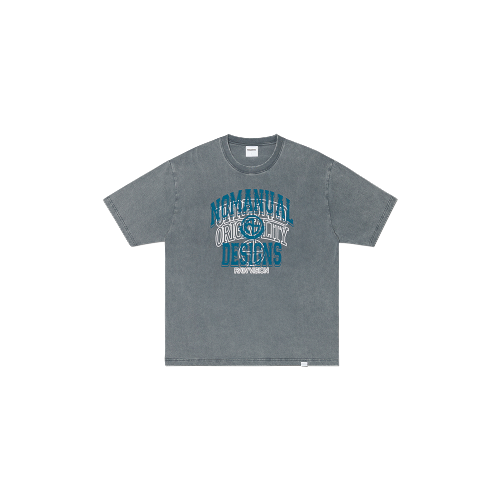 NMSS62TS33WCH NOMANUAL Layered Arch Graphic T-shirt Washed Charcoal