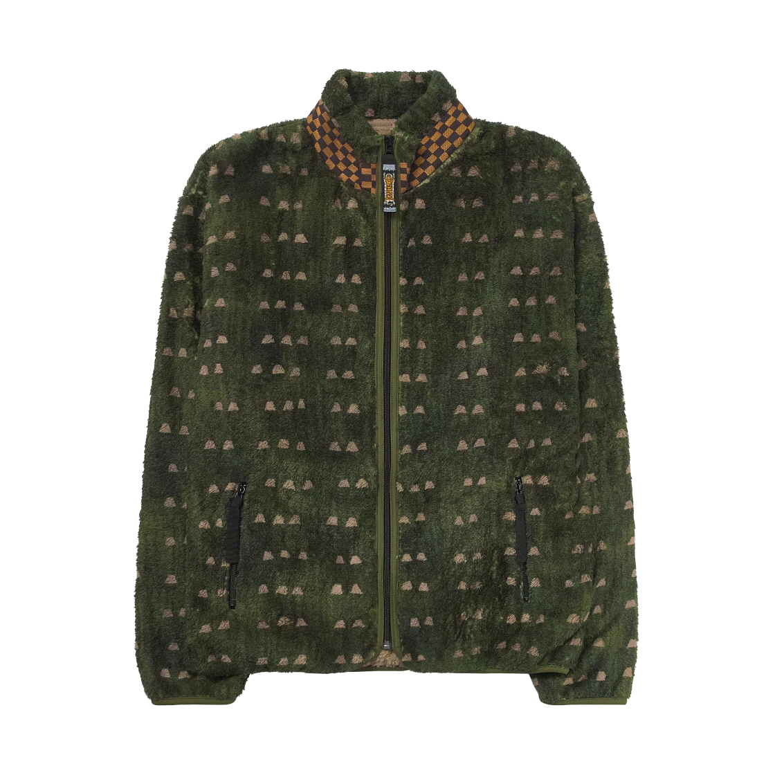 Kapital Kapital Fleece Zip Blouson with Irises Khaki · 5